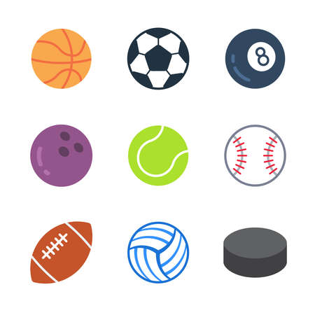 Sport and games modern color icon pack set 1. Vector eps 10 elementsのイラスト素材