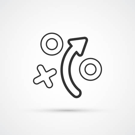 Strategy tactics plan trendy style black icon. Vector illustrationのイラスト素材