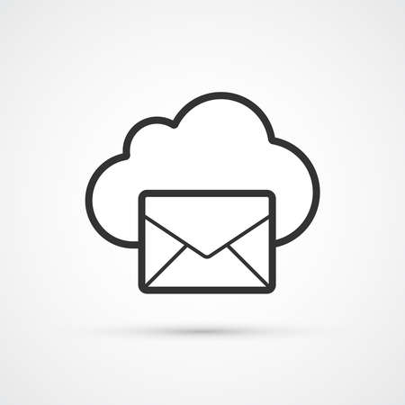 Cloud Mail trendy style black icon. Vector illustrationのイラスト素材