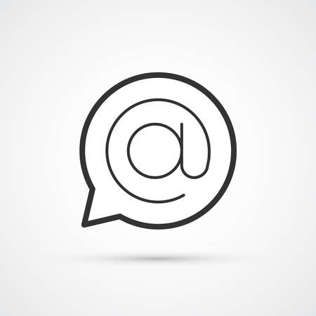 Email in speech buuble trendy style black icon. Vector illustrationのイラスト素材
