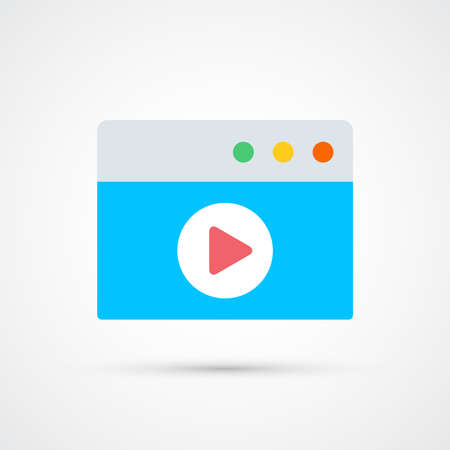 Video window player icon trendy color social. Vector eps 10のイラスト素材