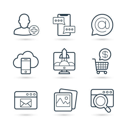 Seo and internet marketing trendy icon set. Vector eps 10のイラスト素材