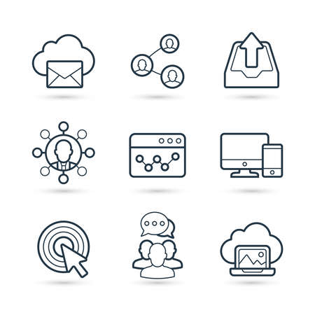 Seo business and internet marketing trendy icon set. Vector eps 10のイラスト素材