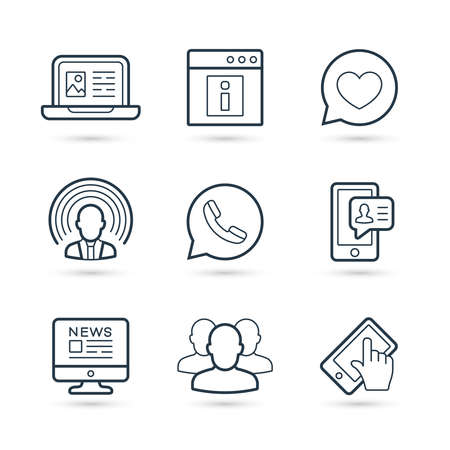 Social network icon collection trendy pack. Vector illustrationのイラスト素材