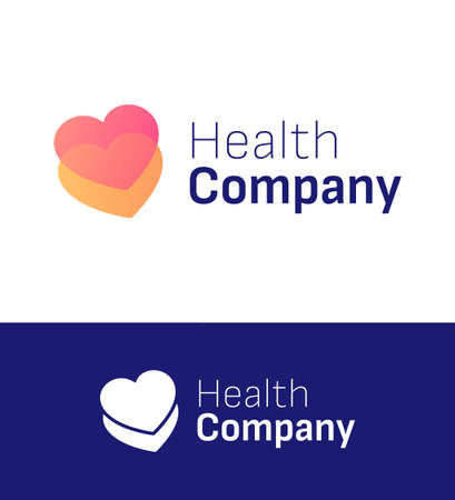 Two heart health or love company logo. Vector illustration eps 10のイラスト素材