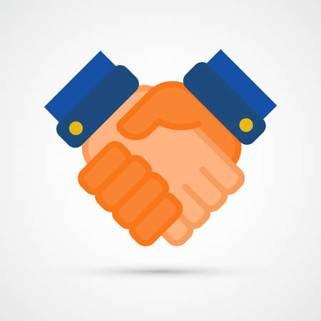 Handshake trendy color icon. Vector eps 10のイラスト素材