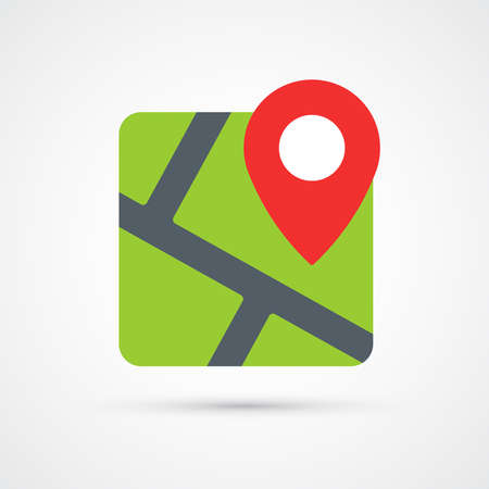 Map with pin trendy color icon. Vector eps 10のイラスト素材