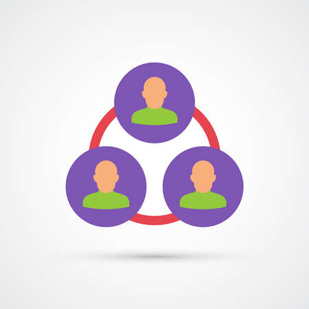 Team work trendy color icon. Vector eps 10のイラスト素材