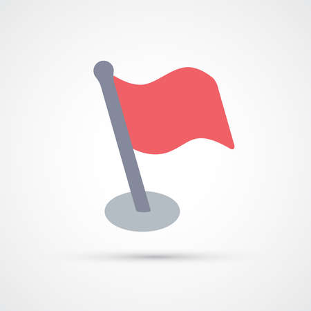 Red flag trendy color icon. Vector eps 10のイラスト素材