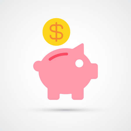 Piggy bank money trendy color finance money icon. Vector eps 10のイラスト素材