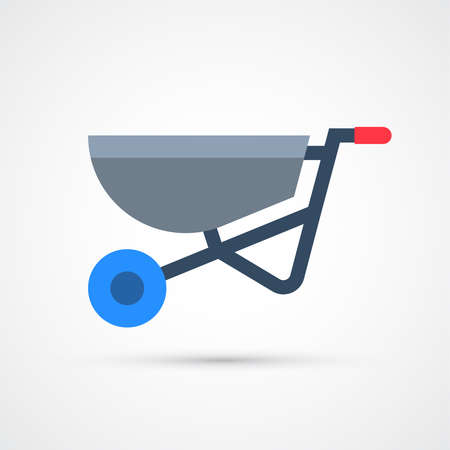 Wheelbarrow trendy color building tools icon. Vector eps 10のイラスト素材