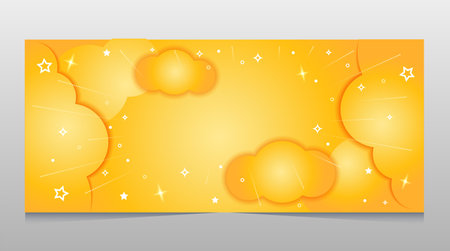 Banner of trendy Gold Ð¡loud. Design template for brochures, flyers, magazine, card, branding, banners, book covers, background, presentation, wallpapers, posters vectorのイラスト素材