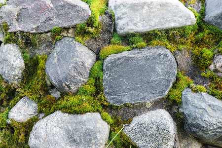 Decorative background gray wall decoration with natural stone with cementの写真素材