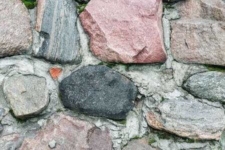 Decorative background gray wall decoration with natural stone with cementの写真素材