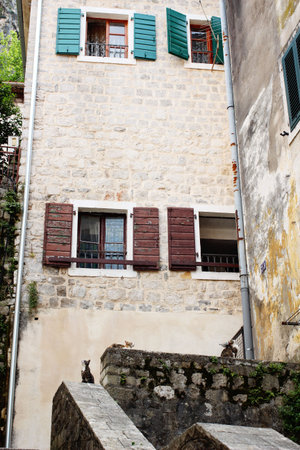 streets of Kotor, Montenegro. View on old town of Kotor UNESCO twon in Montenegroの写真素材