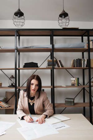 Business Paperwork Bureaucracy Documents Inspection Record Conceptの写真素材