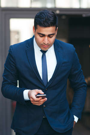 Young businesslike neat man. Rich look and appearance. Business fashion and style concept.の写真素材