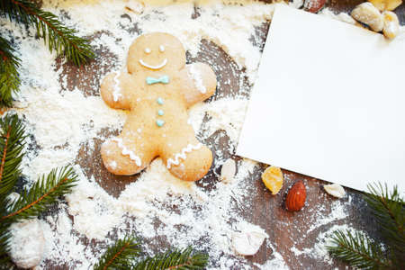 Gingerbread Greeting Celebration Christmas Art Design Holiday Conceptの写真素材