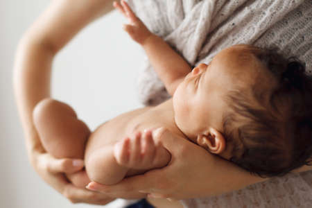 Newborn Baby Maternity Love Care Family Innocence Conceptの写真素材