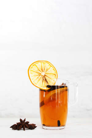 Drink Hot Tea Orange Winter Refreshment Cosiness Conceptの写真素材