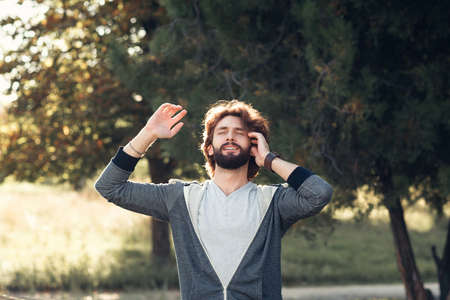 Joy Pleasure Relax Rest Happiness Nature Spring Indian Summer Conceptの写真素材