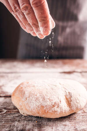 Bread Bun Crusty Fresh Warm Appetizing Homemade Recipe Bakery Preparing Kitchen Food Conceptの写真素材
