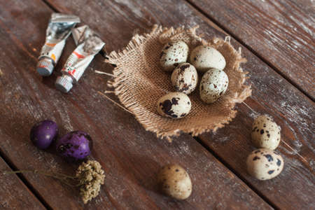 Easter Eggs Coloring Art Decoration Tradition Hobby Holiday Gift Conceptの写真素材