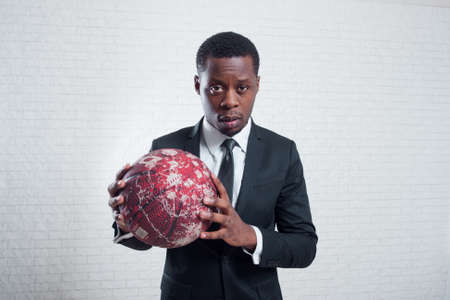 Sport manager. Professional leader of famous sports team. Business-related activities for team. Goal, determination, start-up conceptの写真素材