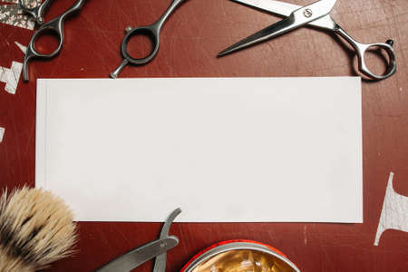 Barbershop Shaving Tools Hairstyling Manhood Beauty Face Care Conceptの写真素材