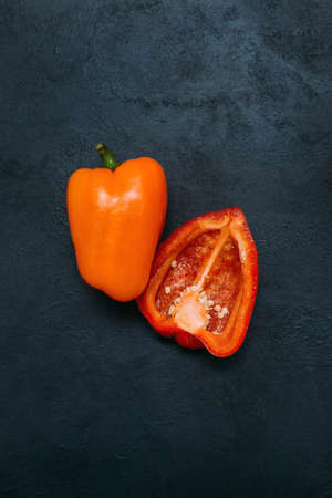 food organic vegetable pepper dark background conceptの写真素材