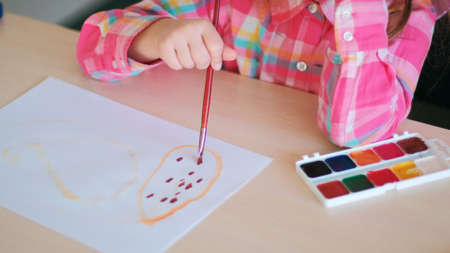 art drawing inks child hobby concept. childhood moments. little artist lifestyle.の写真素材