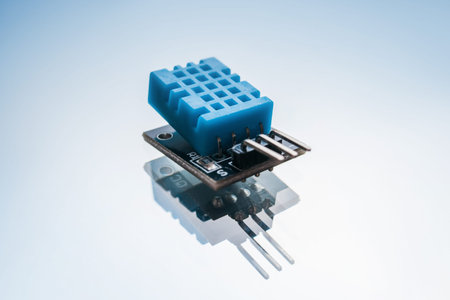 electronics component on white background. detail for the design of smart home technology....