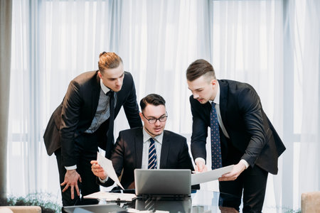 happy successful team of confident business men in office. corporate people professional lifestyle....