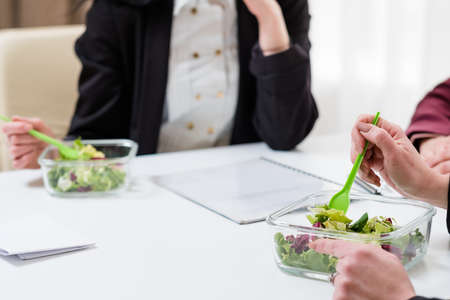wholesome office worker lifestyle. healthy food. vegan organic diet. low calorie salad lunch.の写真素材