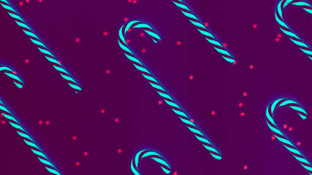 New Year celebration background. Purple candy cane festive pattern.の写真素材