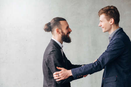 Successful negotiation, handshake. Modern corporate life. Business partners making a deal.の写真素材