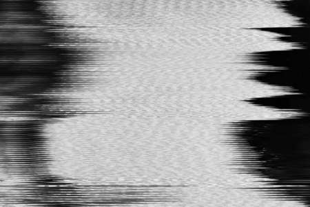 Glitch abstract background. TV signal error. White black distortion noise texture.の写真素材