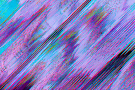Color gradient background. Digital error. Purple blue glitch noise design.