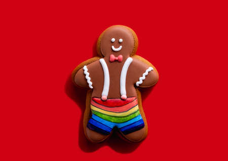 Lgbt pride. Red conceptual background. Diversity tolerance. Individuality freedom. Happy African gay...