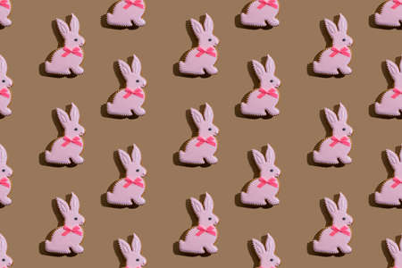 cute food banner seamless pattern bunny bakery