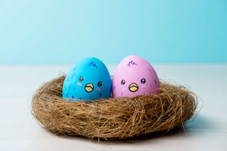 child ornament conceptual banner egg chicken nest