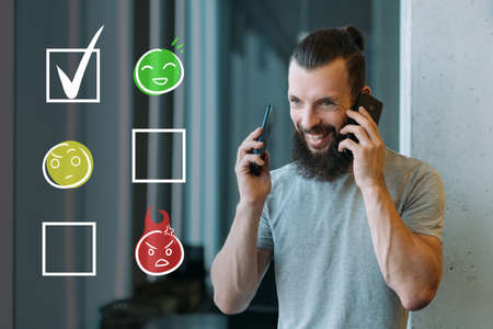 service ranking mobile survey satisfied clientの写真素材