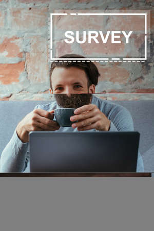 online survey service quality review happy clientの写真素材
