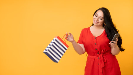 Online shopping. Happy woman. Black friday sale. Bank payment. Advertising background. Beautiful...