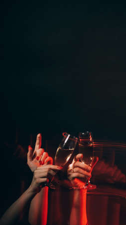 christmas party festive drink holiday toastの写真素材