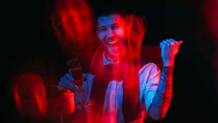 festive man party joy holiday vibe night club