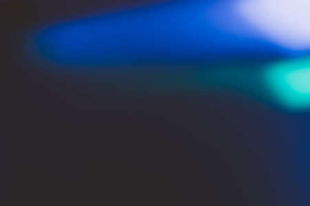 Blur neon glow. Color light overlay. Fluorescent radiance. Defocused blue green soft flecks texture...