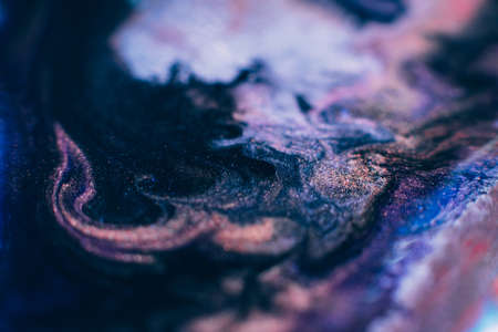 Alcohol ink art. Abstract design. Colorful paint background. Pink dark purple blue colors blend.の写真素材