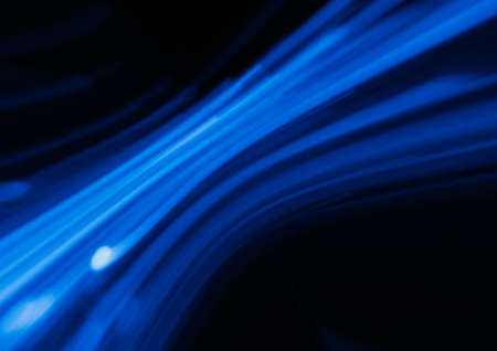 Blur laser glow. Futuristic light flare. Sci-Fi radiance. Defocused ultraviolet neon navy blue color...