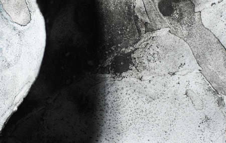 Grunge texture. Weathered background. Distressed wall. Black grain stone dark shade on white grimy...